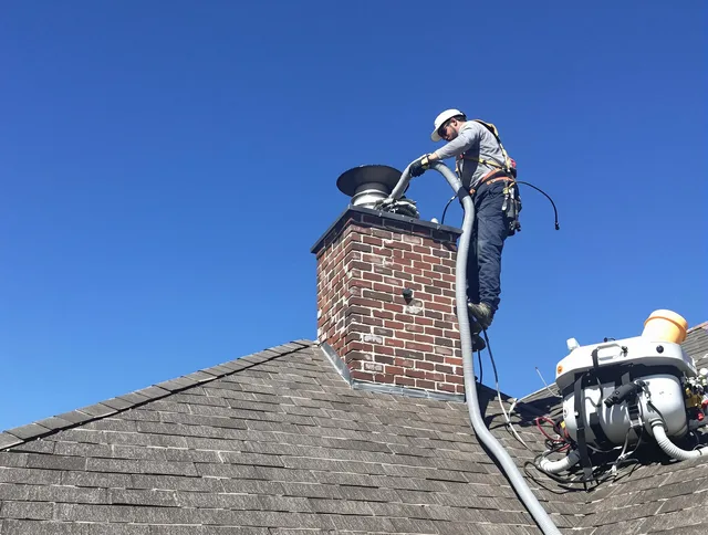 Dedicated Wildomar Chimney Sweep team member cleaning a chimney in Wildomar, CA