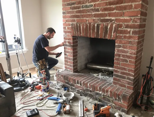 Wildomar Chimney Sweep specialist finalizing chimney liner service in Wildomar, CA