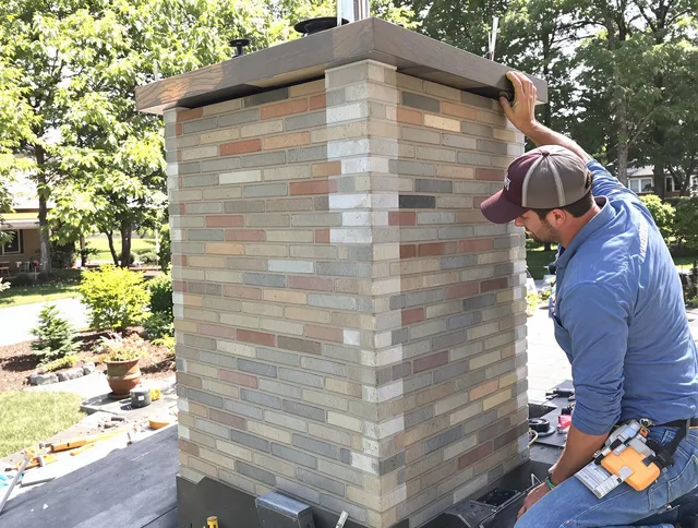 Wildomar Chimney Sweep completing a modern chimney remodel in Wildomar, CA